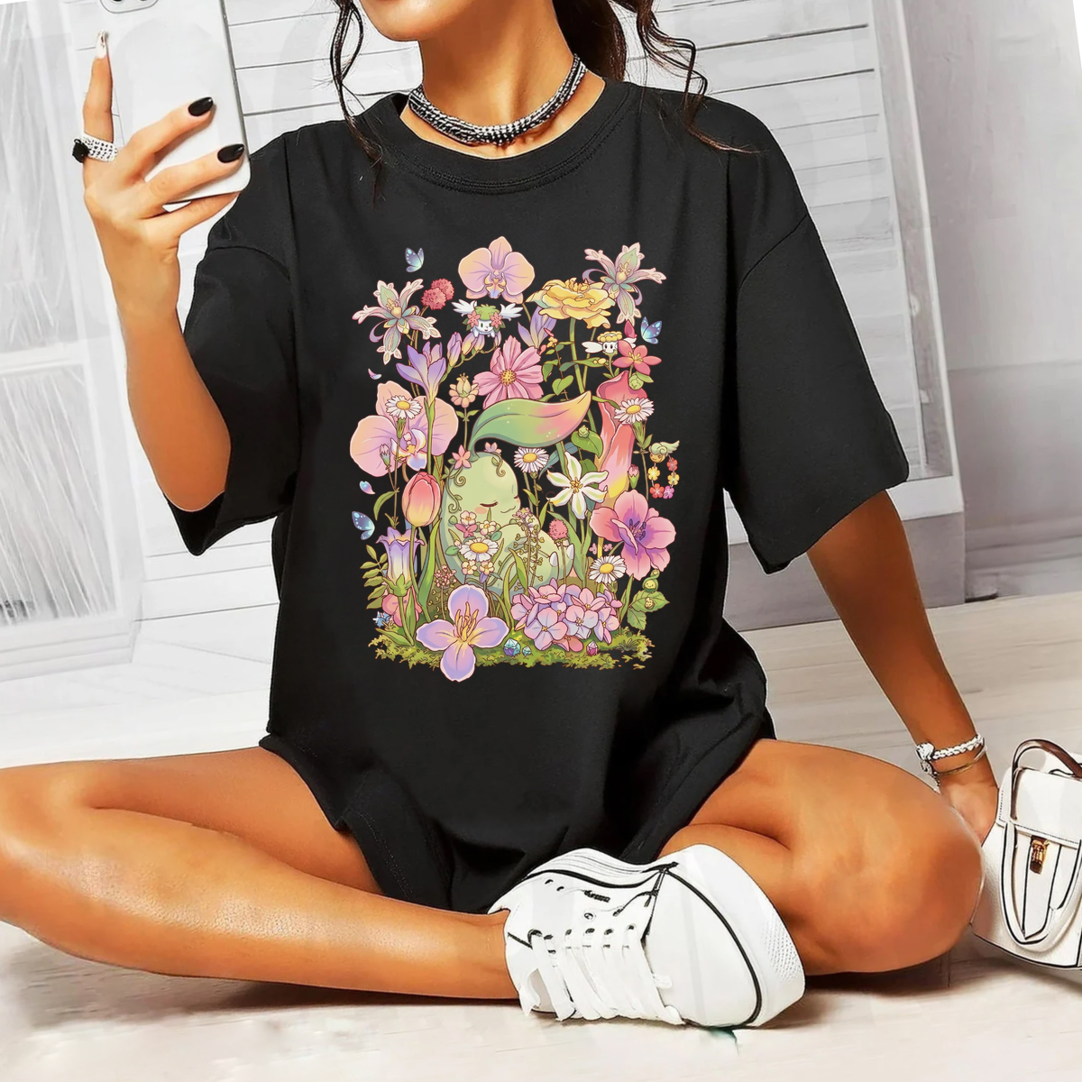 Meadow Whispers Pastel Blooms Shirt