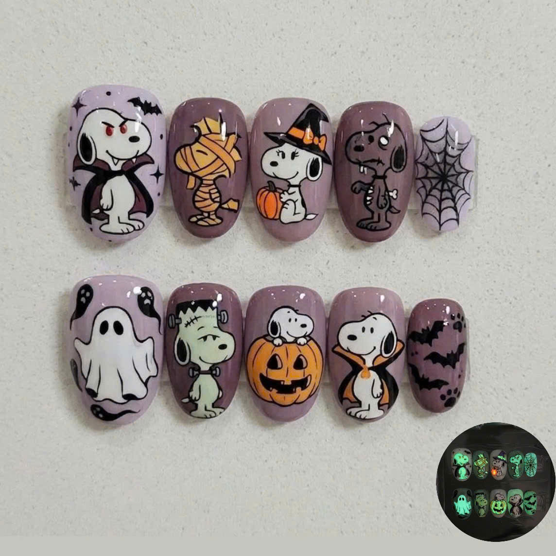 Glow In The Dark Puppy Nails