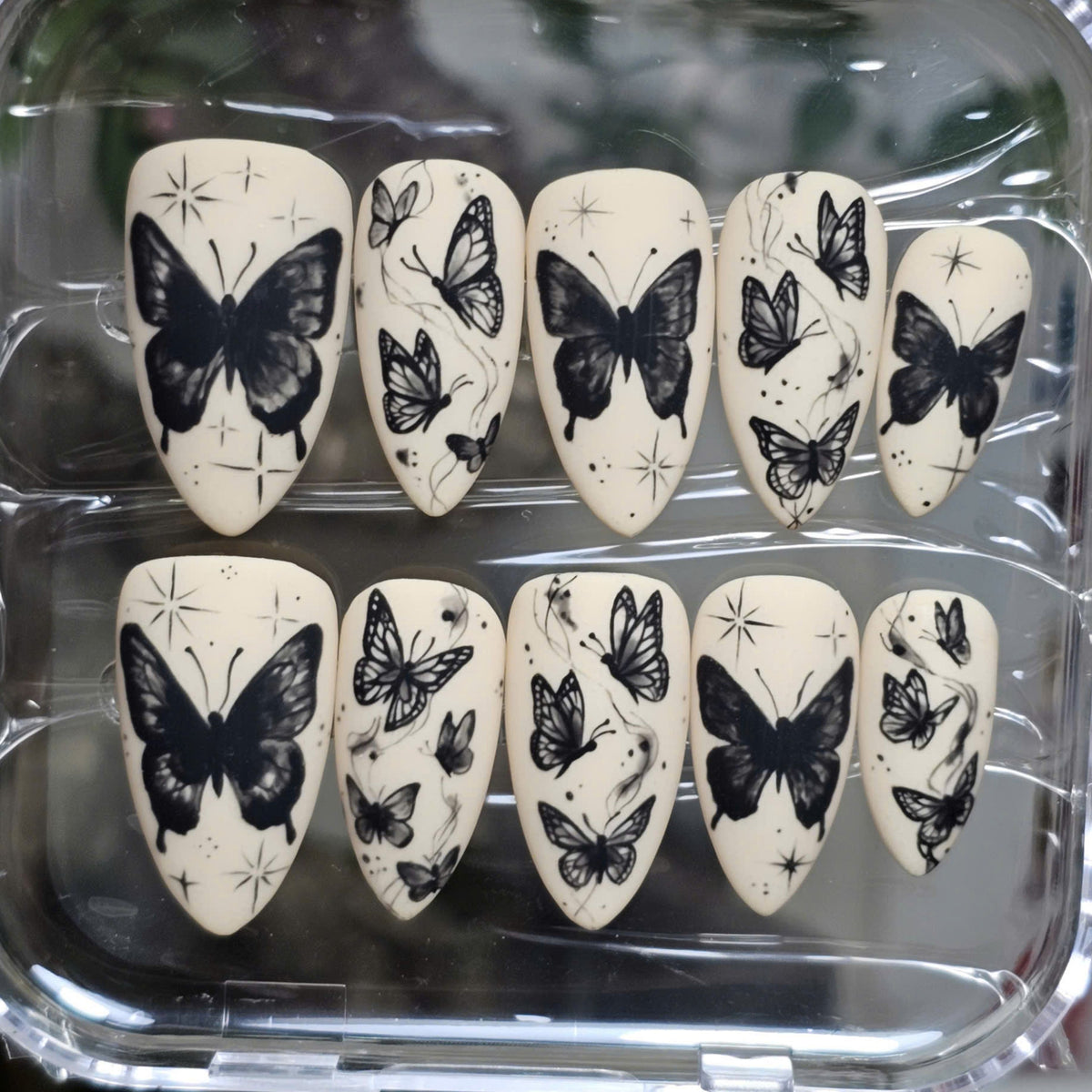 Handmade Gothic Butterfly Press On Nails