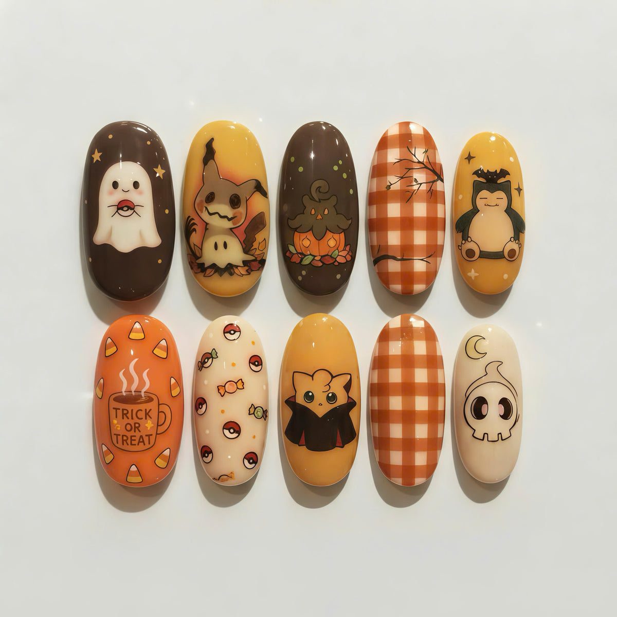 Spooky Monster Gingham Nails