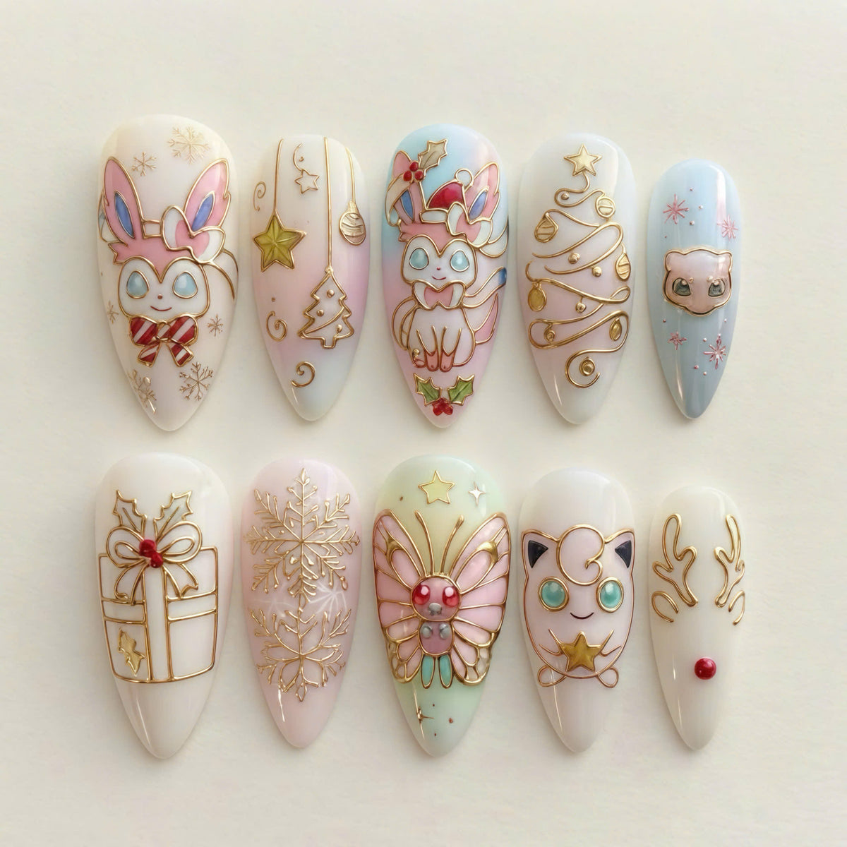 Enchanted Christmas Fairy Monster Nails