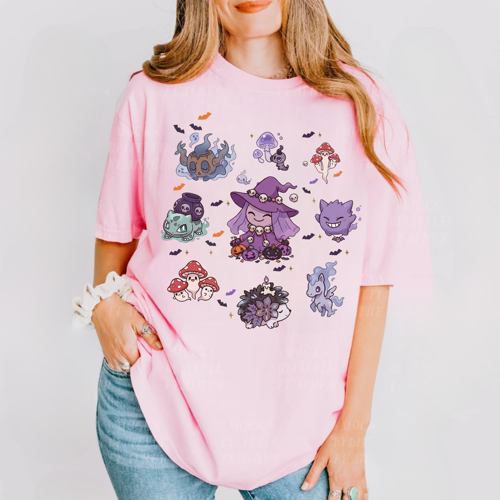 Pastel Halloween Witchy Pocket Shirt