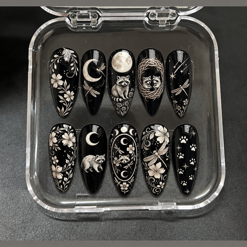Gothic Raccoon Press On Nails