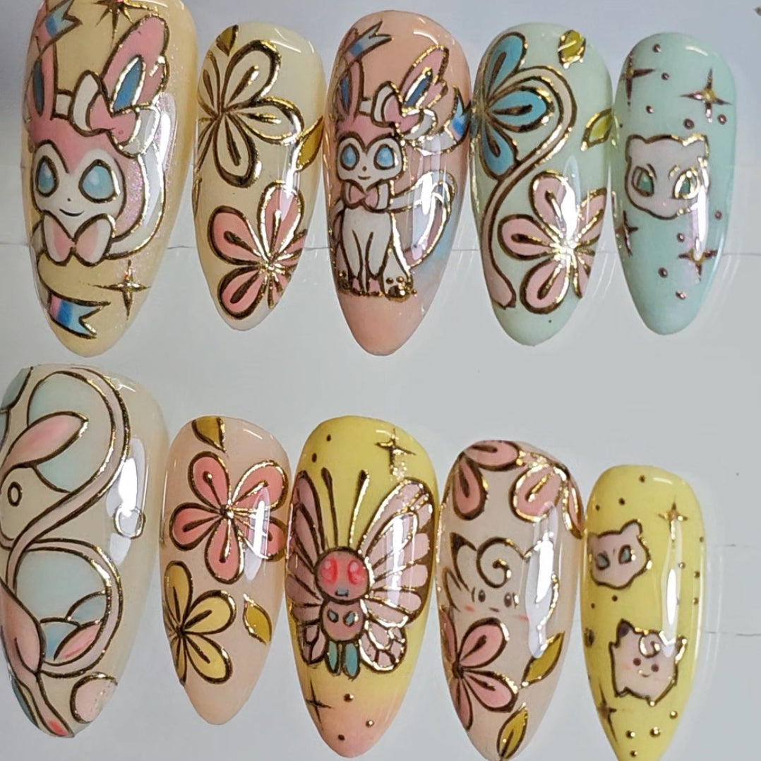 Pastel Fairy Creature Press On Nails