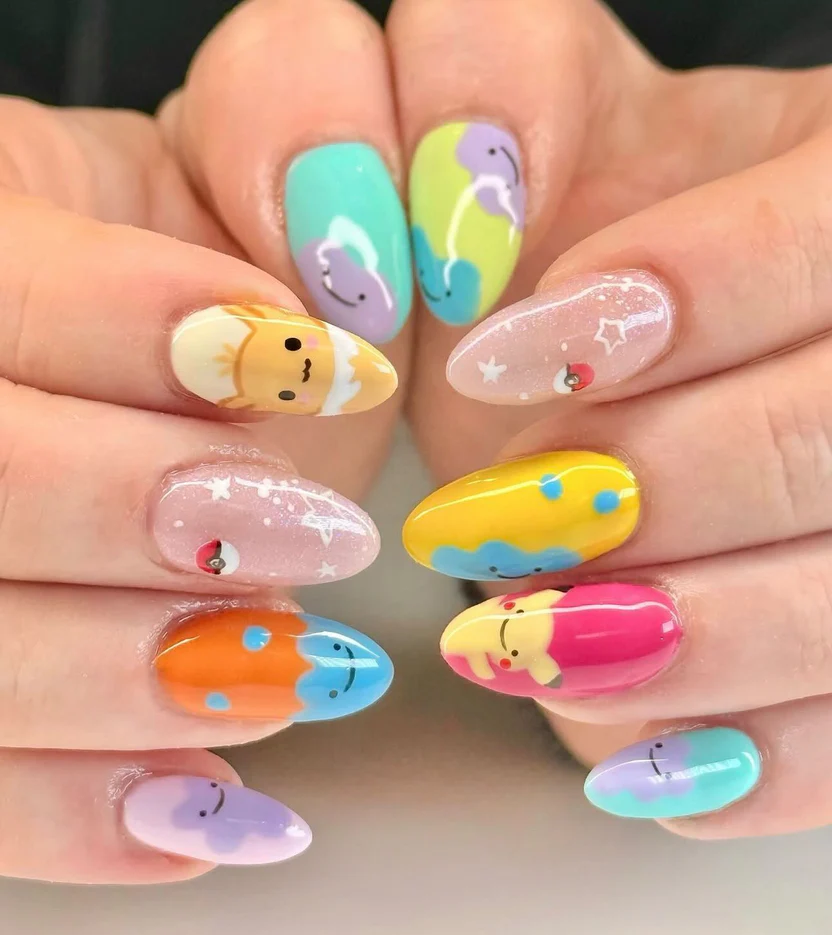 Inspired Pocket Monster Cute Nail Set - PK
