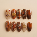 Autumn Pumpkin Press On Nails