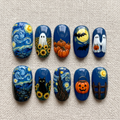Midnight Sky Halloween Press On Nails