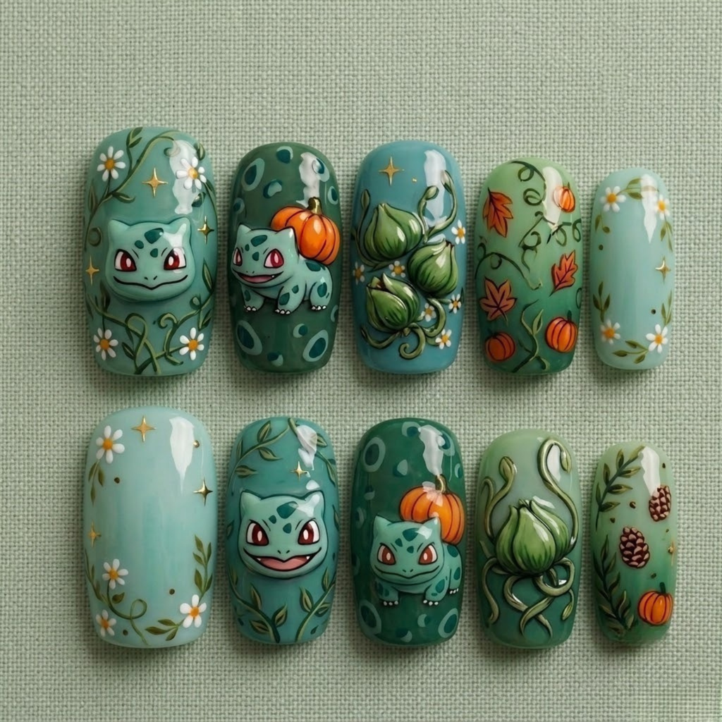 Blossom Sprout Autumn Press On Nails
