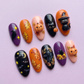 Cute Halloween Black Cat Press On Nails