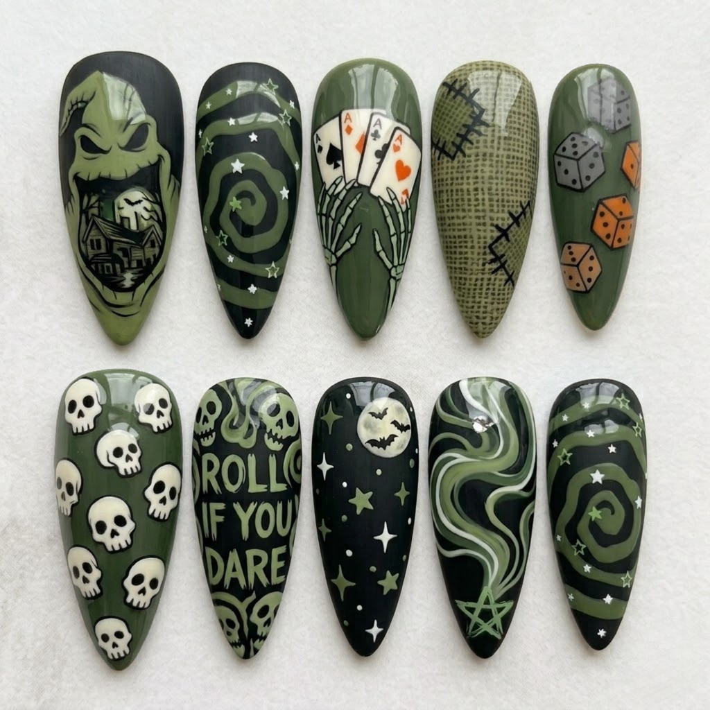 Dark Witchy Horror Halloween Press On Nails