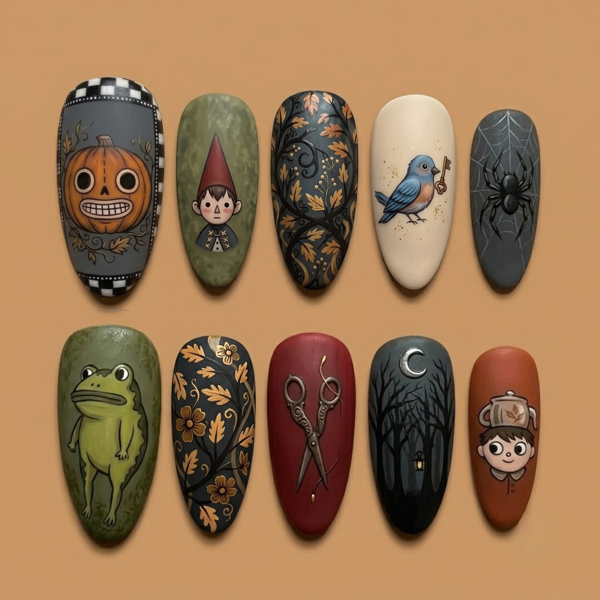 Whimsical Autumn Garden Press On Nails