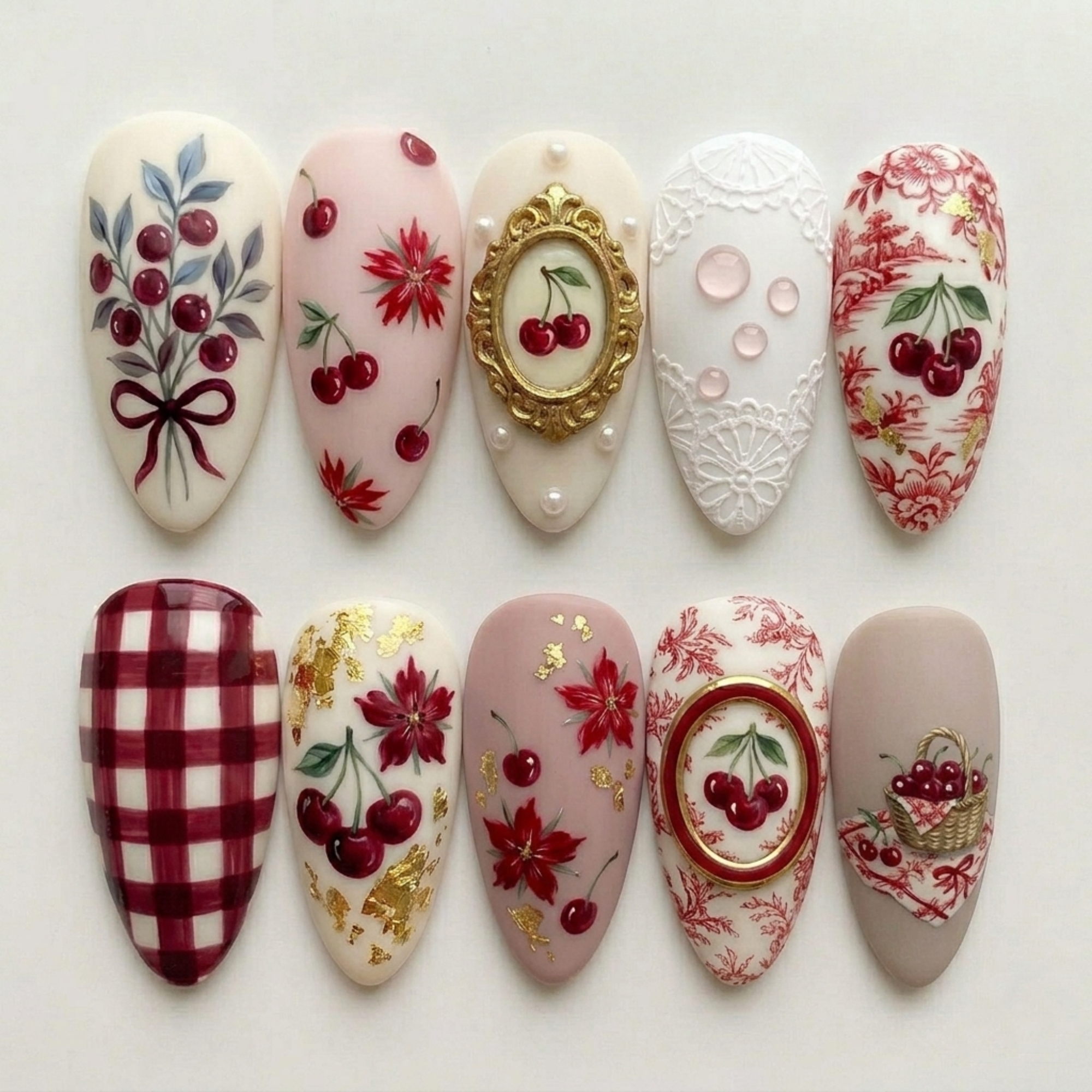 Coquette Cherry Nails Press On Nails