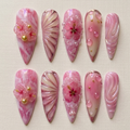 Fairycore Pink Flower Press On Nails