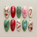 Rosewood Reindeer Christmas Press On Nails