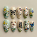 Pastel Butterfly Swan Press On Nails
