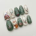 Fox Woodland Christmas Press On Nails