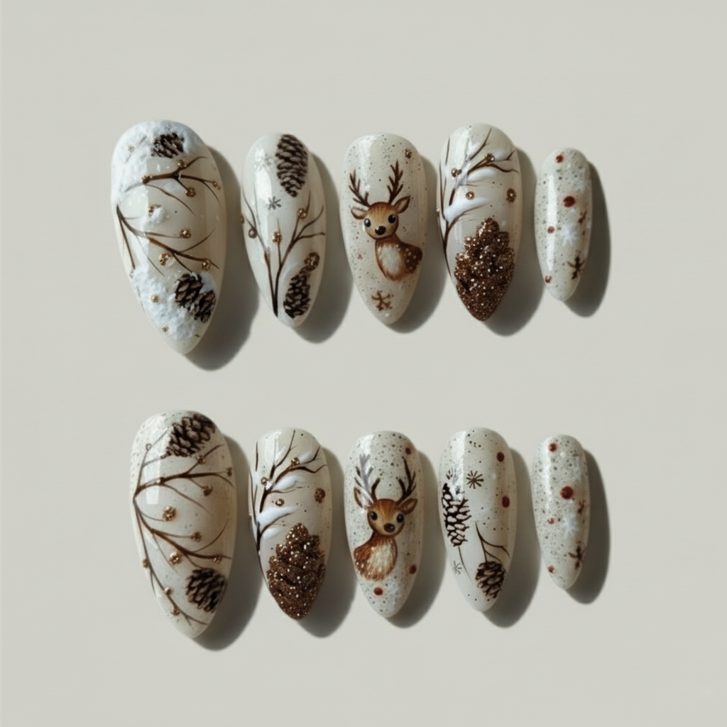 Rustic Woodland Press On Nails