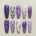 Lavender Snake Crystal Press On Nails