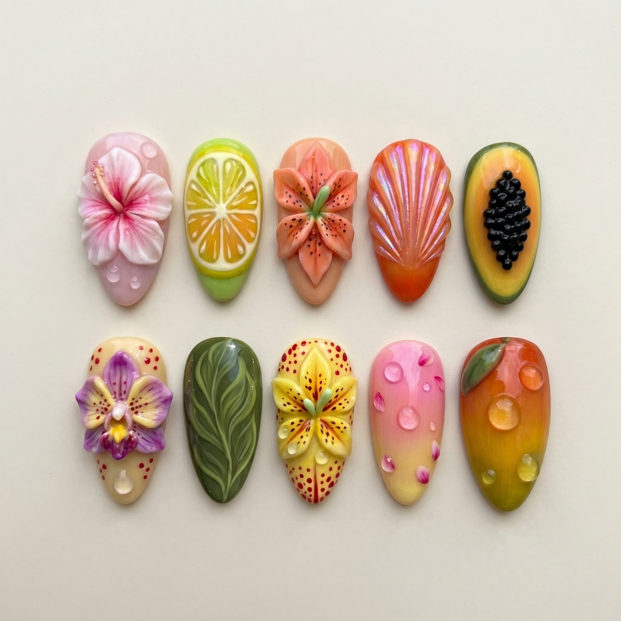 Tropical Paradise Press On Nails