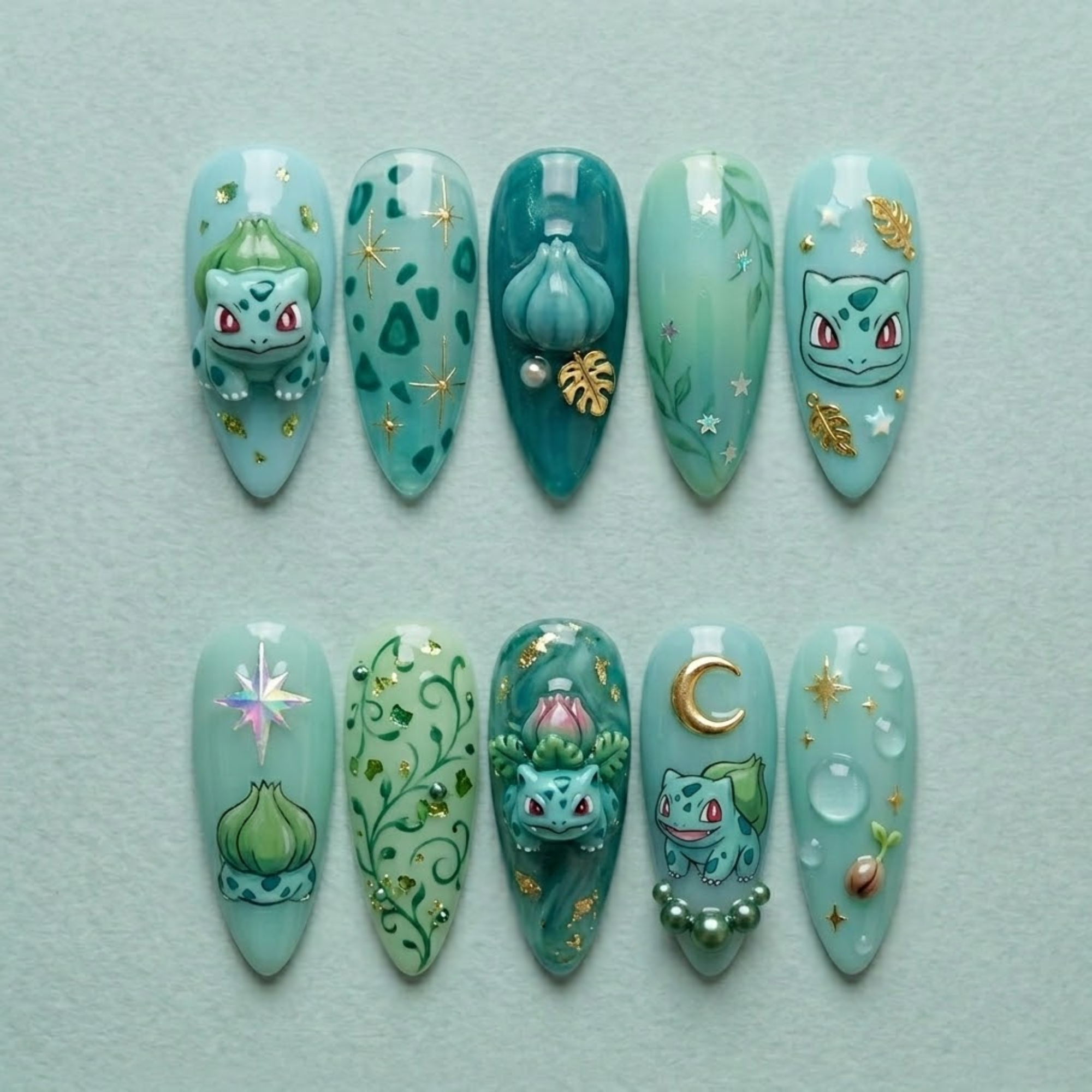 Cute Plant Monster Press On Nails