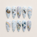 Dreamy Bluebird Rainbow Press On Nails