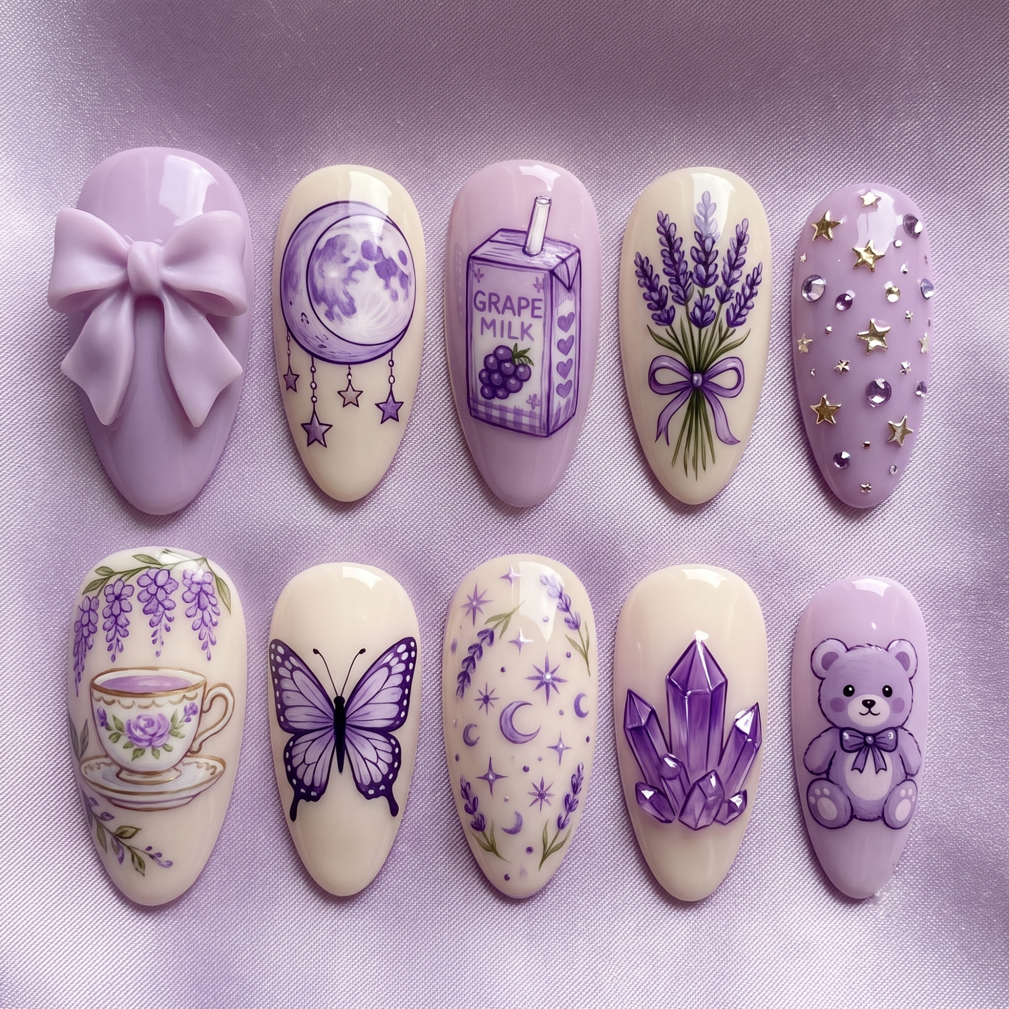 Lavender Cottagecore Press On Nails