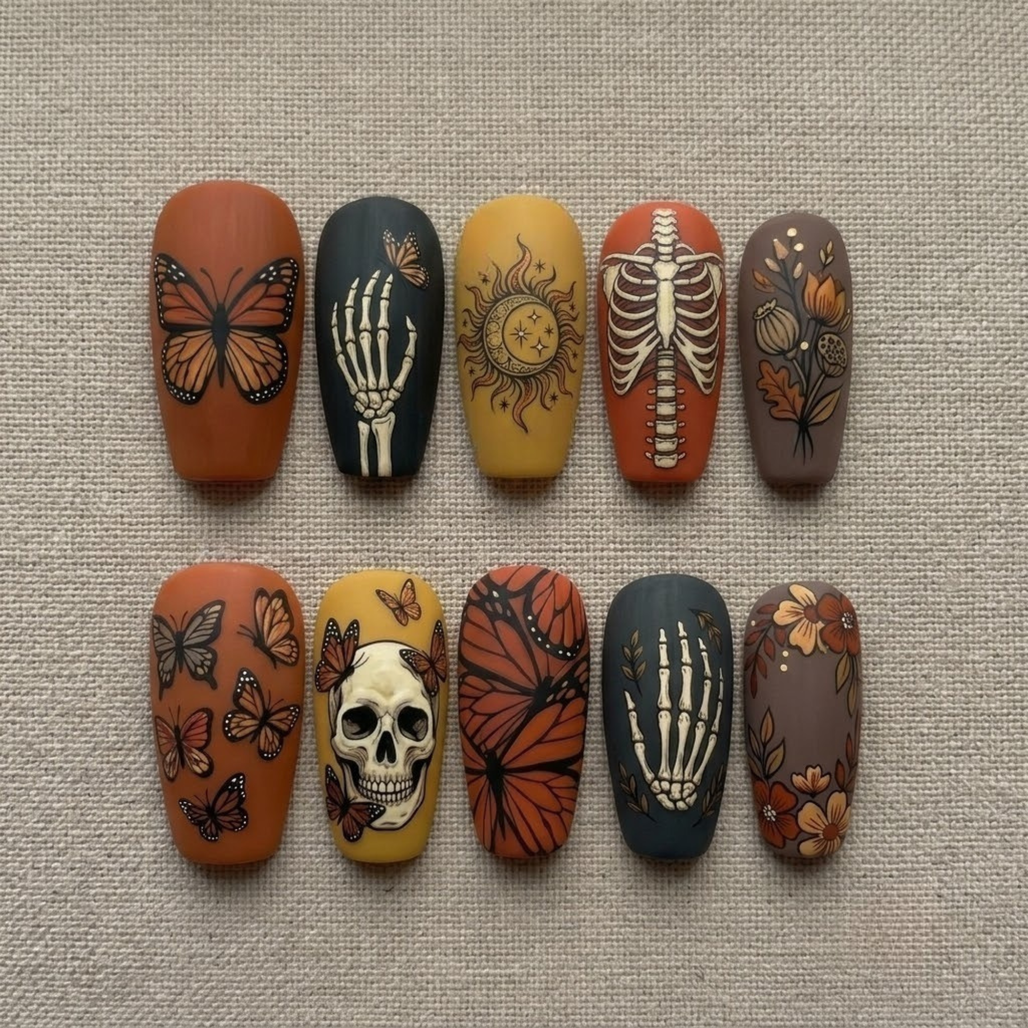 Gothic Butterfly Press On Nails