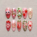 Strawberry Cat Press On Nails