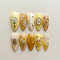 Honey Bee Daisy Press On Nails