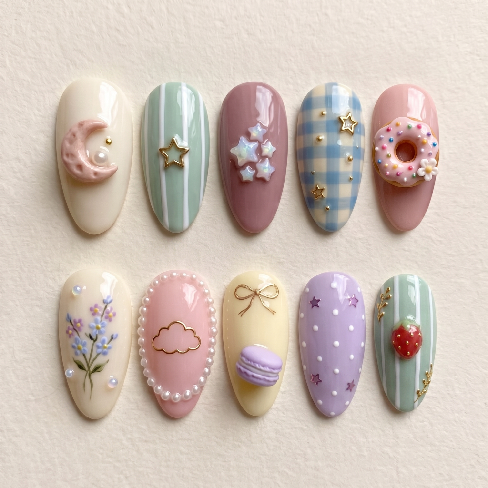 Pastel Kawaii Press On Nails