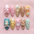 Pastel Candy Fantasy Creatures Nails