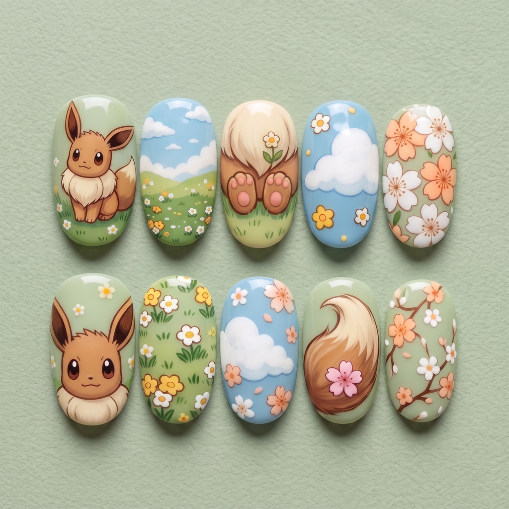Meadow Foxie Press On Nails