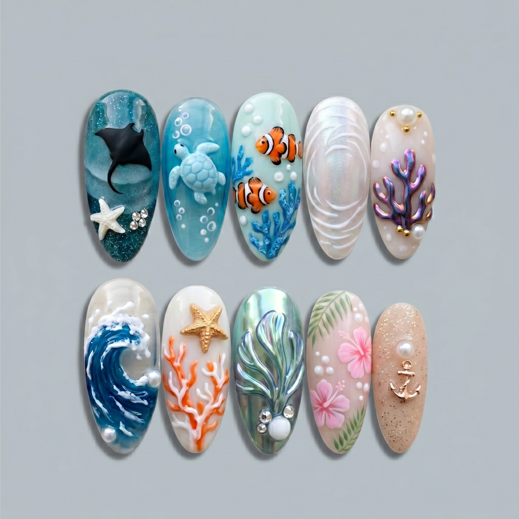 Ocean Reef Press On Nails