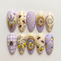 Lavender Bee Press On Nails
