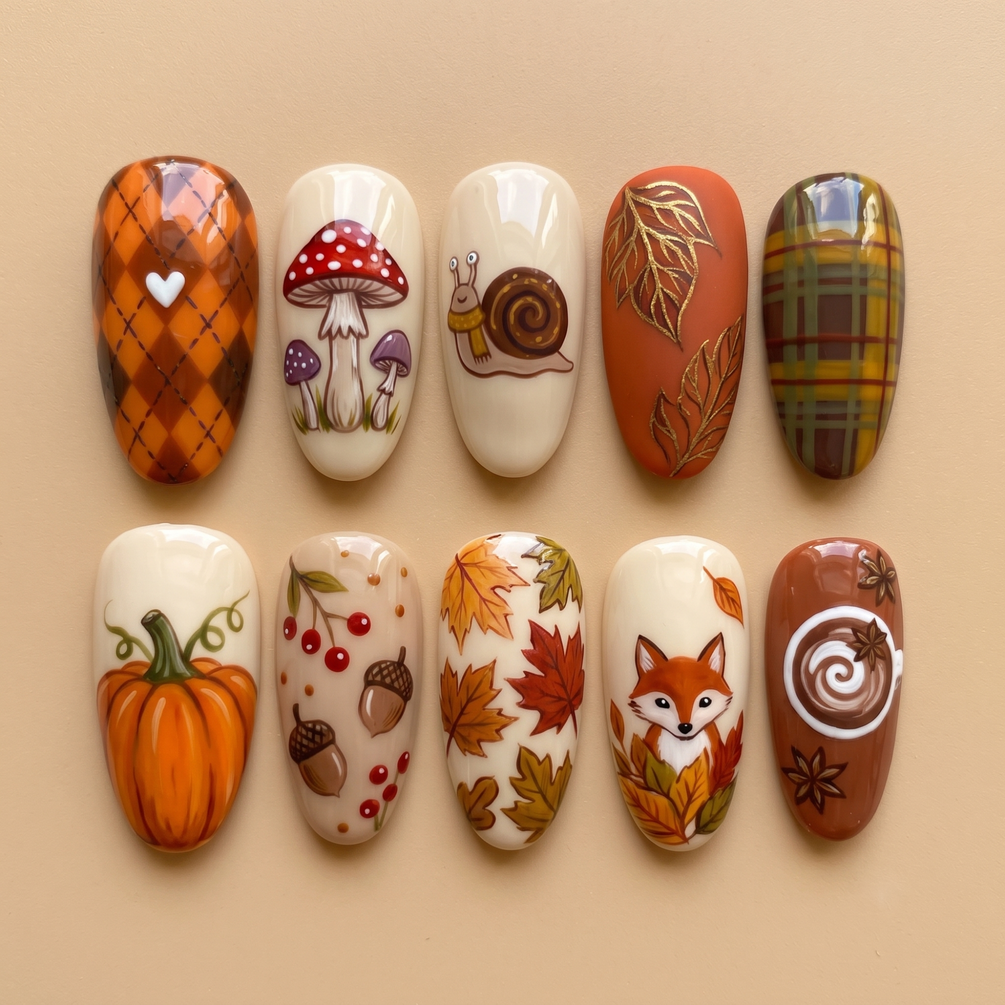 Autumn Woodland Press On Nails