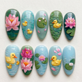 Spring Lotus Pond Duck Nails