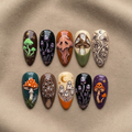 Spooky Mushroom Press On Nails