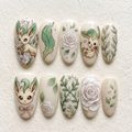 Leaf Fox Fantasy Press On Nails