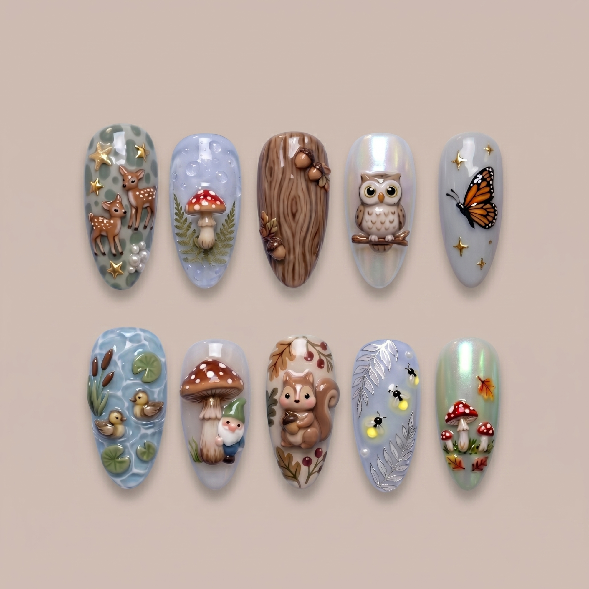 Enchanted Woodland Press On Nails