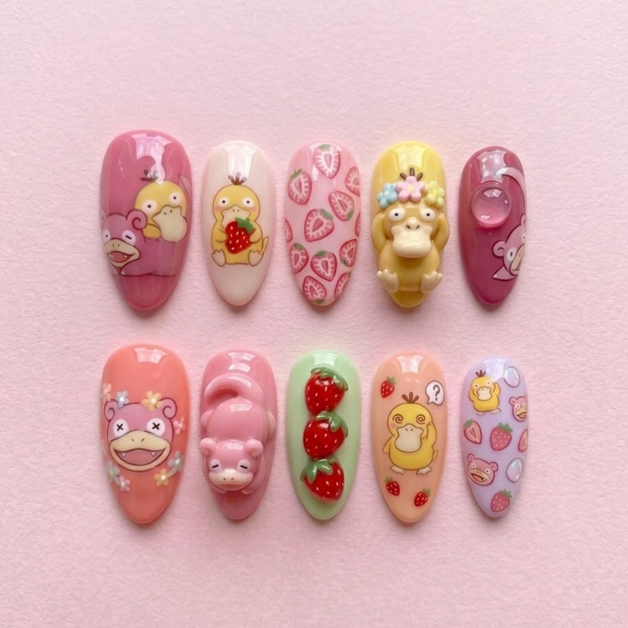 Berry Duck Press On Nails
