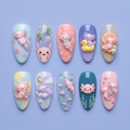 Cute Axolotl Press On Nails