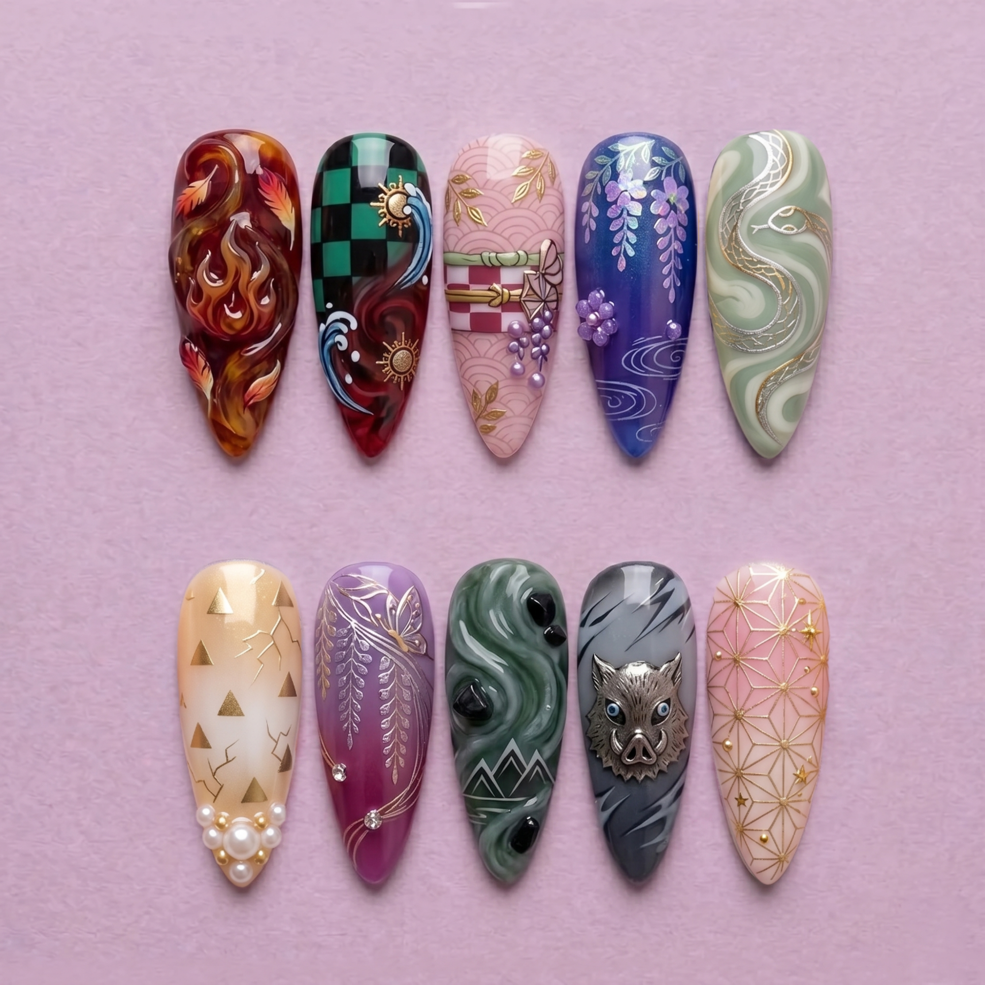Demon Fantasy Hunter Press On Nails