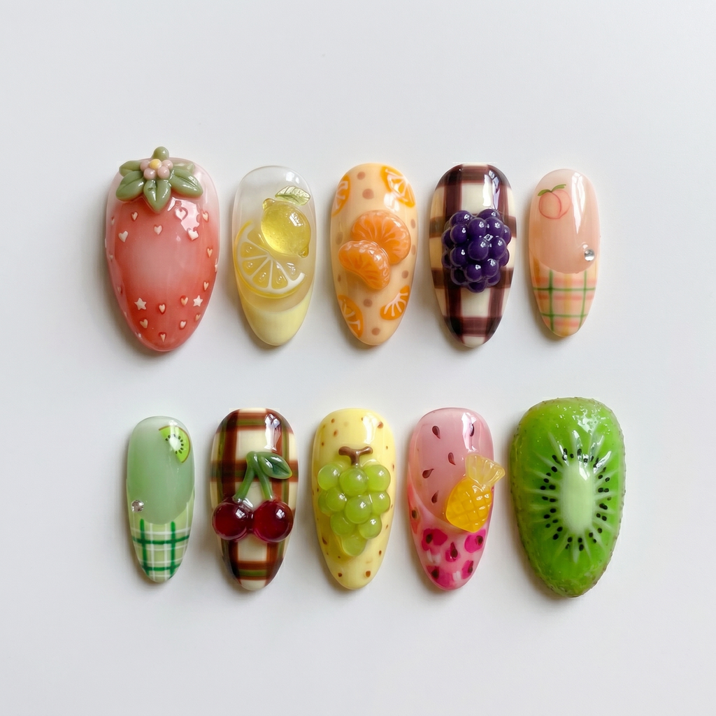 Colorful Fruit Summer Press On Nails