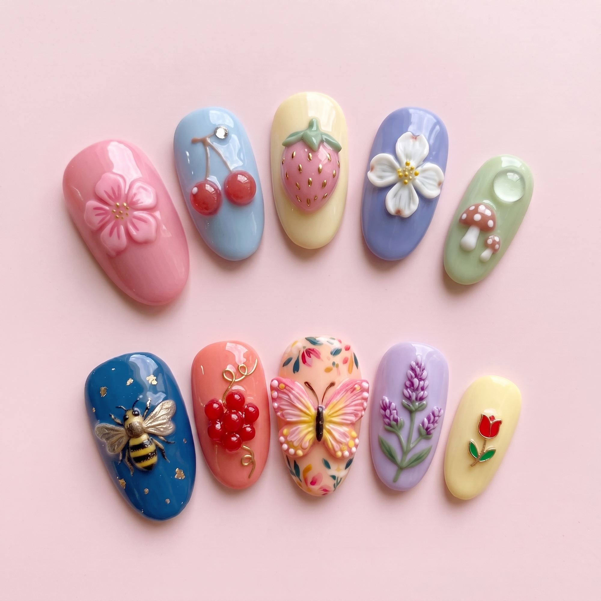 Pastel Garden Press On Nails