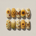 Sunflower Butterfly Garden Nails