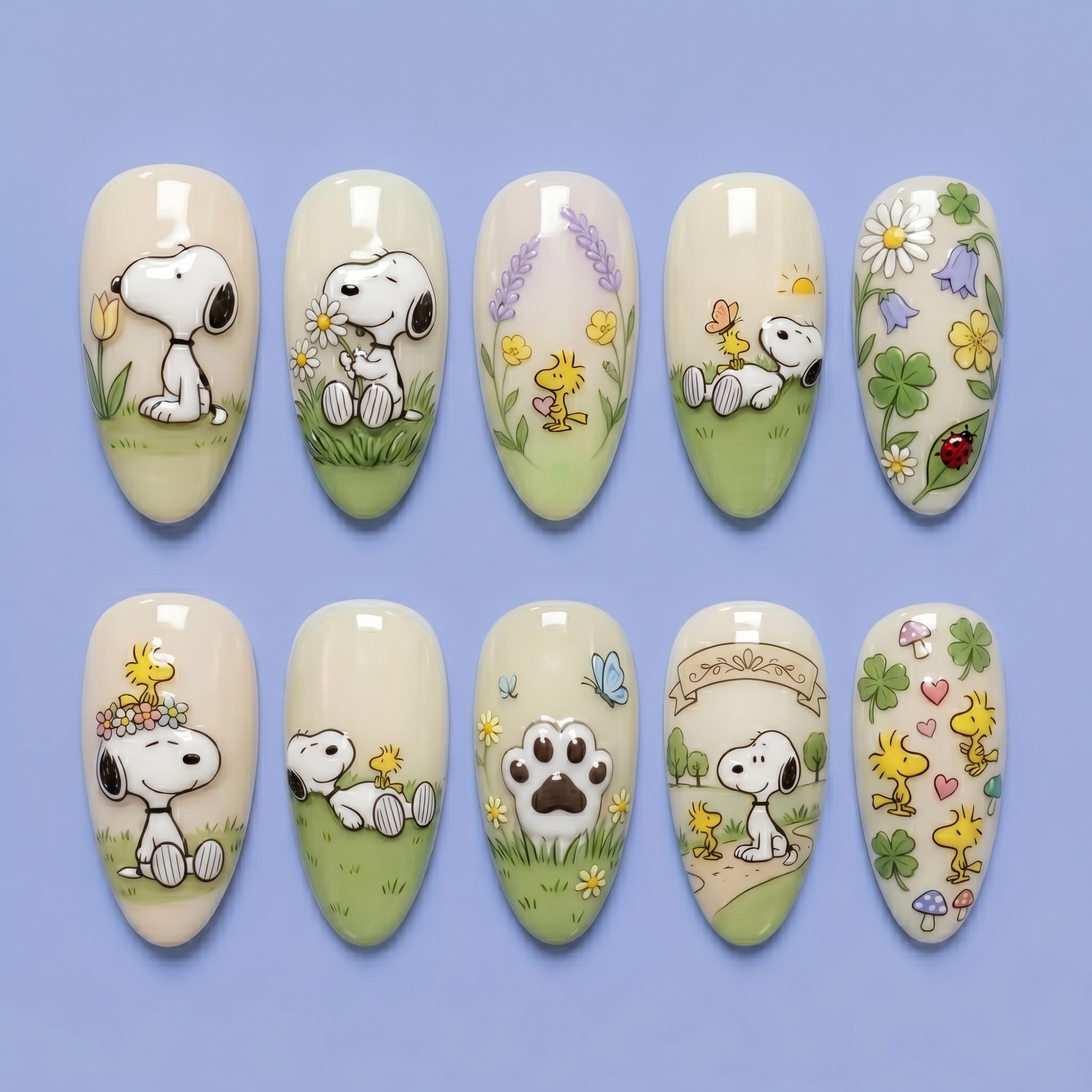 Cute Cartoon Garden Press On Nails