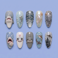 3D Shark Ocean Press On Nails
