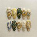 Citrus Garden Floral Press On Nails