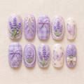 Lavender Butterfly Press On Nails