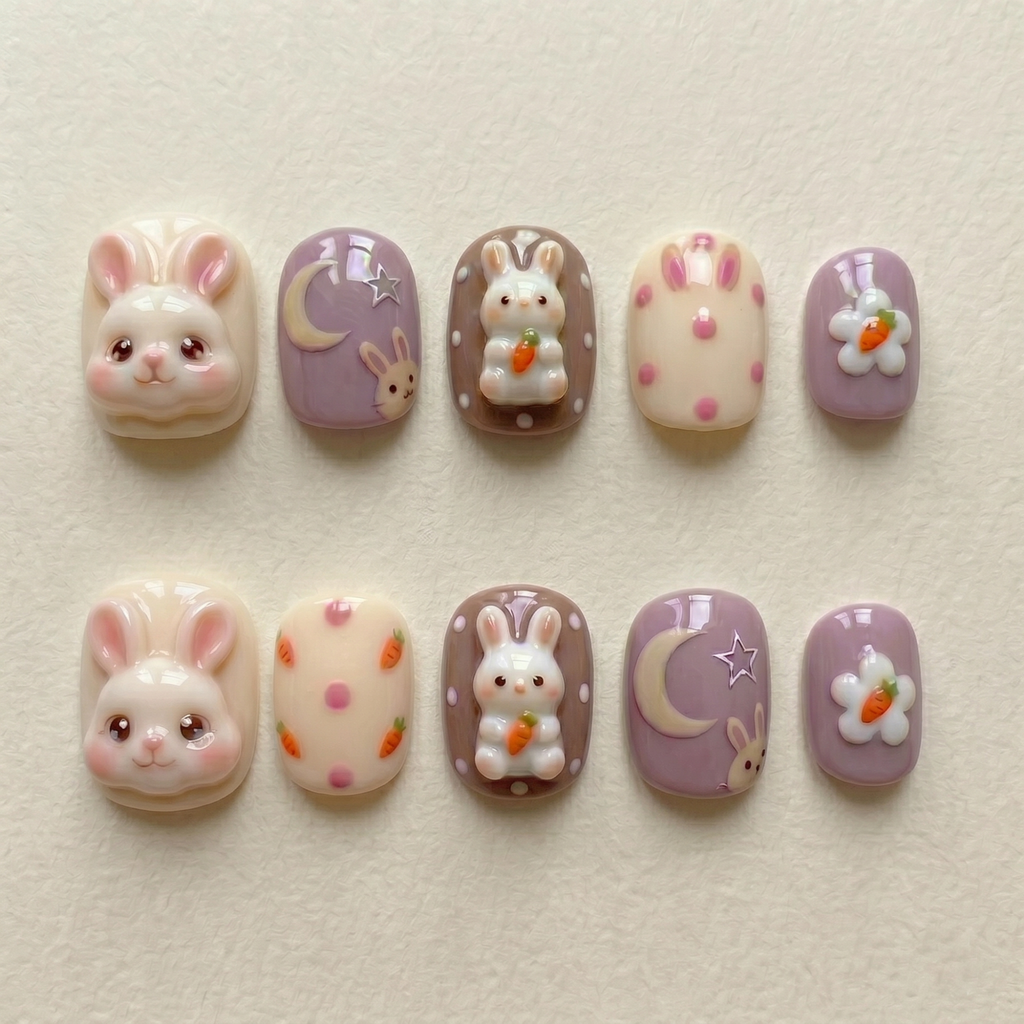 Kawaii Bunny Press On Nails